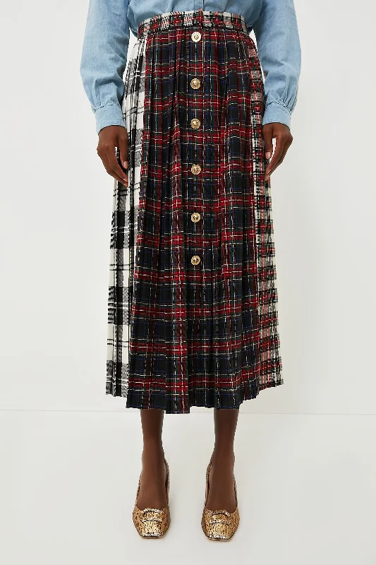 Mixed Plaid Harlan Skirt denim skirt stylish