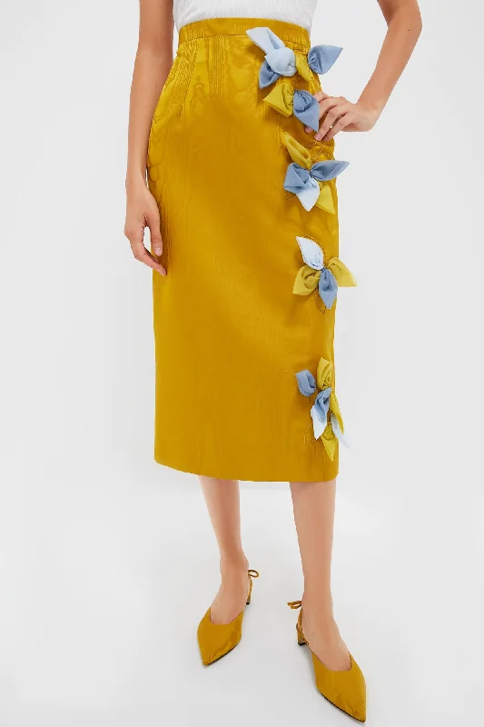 Ochre Lorinda Embroidered Midi Skirt flowy skirt hem