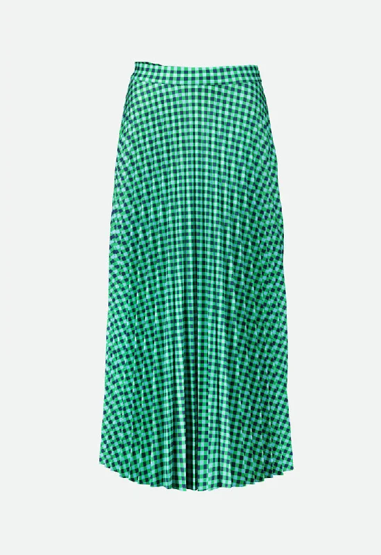 Pleated Checks Skirt chiffon skirt airy