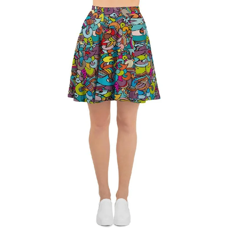 Psychedelic Print Women's Skirt corduroy skirt durable