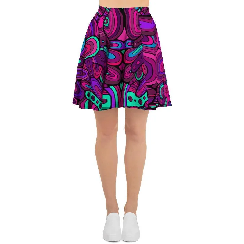 Psychedelic Trippy Doodle Women's Skirt flowy skirt hem