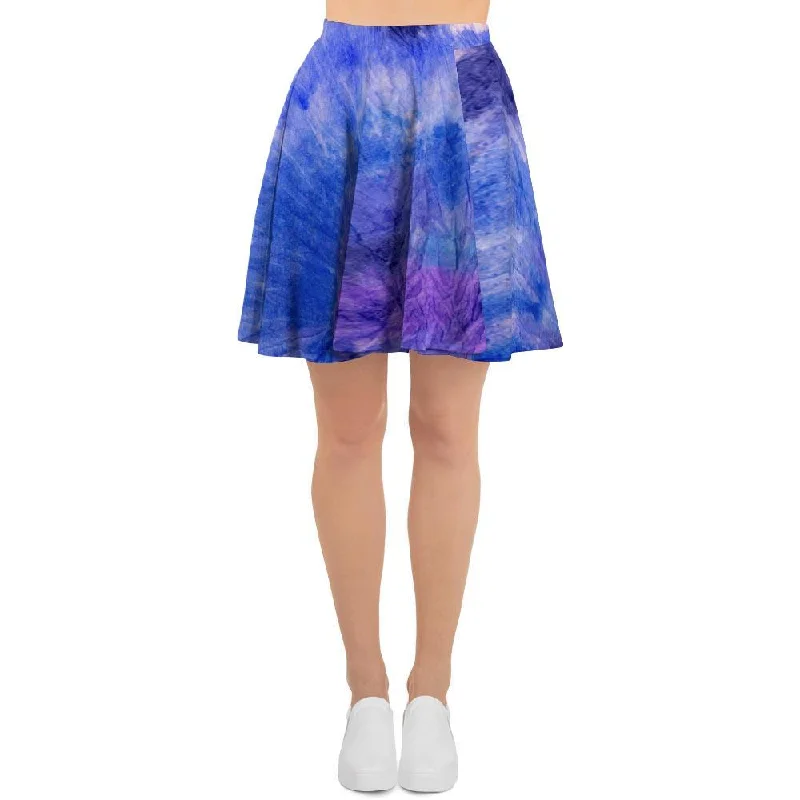 Purple And Blue Tie Dye Women's Skirt leather skirt sleek