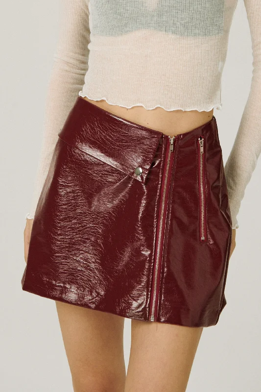 Rae Asymmetric Pleather Skirt leather skirt modern