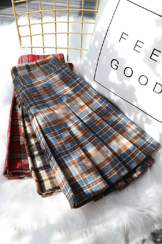 Rustic Plaid Tennis Skirt (5 Colors) cotton skirt soft